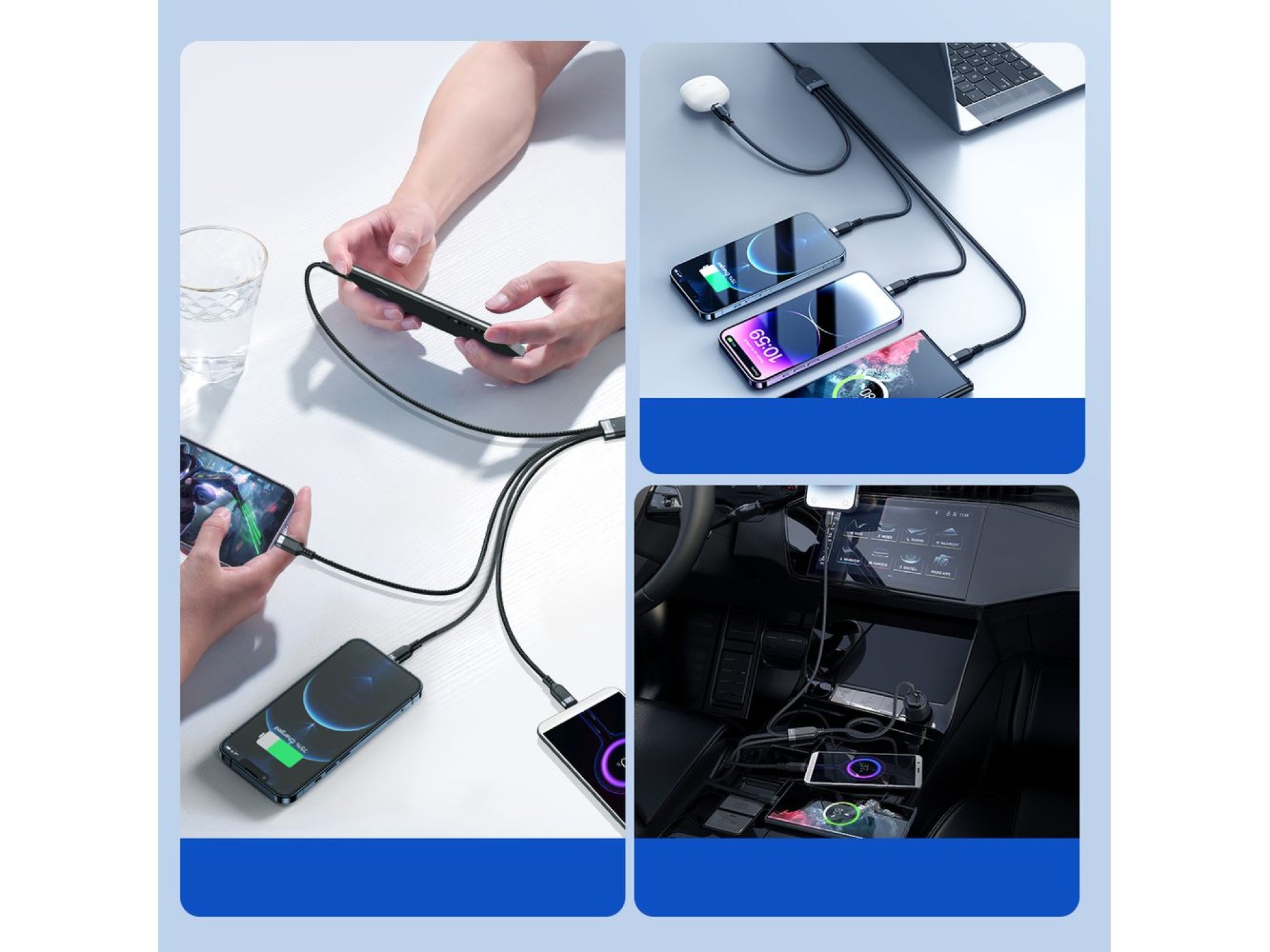 Joyroom Multi-Use Series S-A18 4in1 USB-A - USB-C / Lightning / Lightning / micro USB cable 1.2m - b