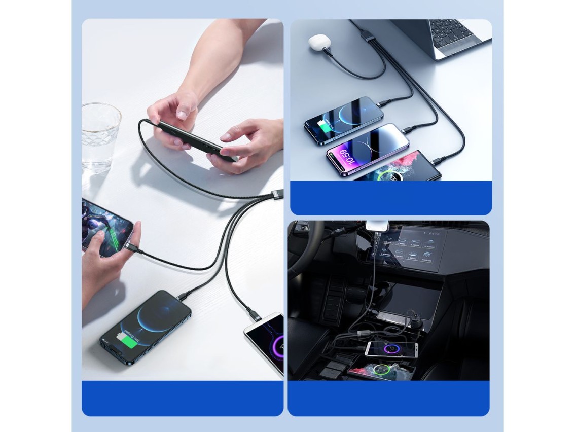 Joyroom Multi-Use Series S-A18 4in1 USB-A - USB-C / Lightning / Lightning / micro USB cable 1.2m - b