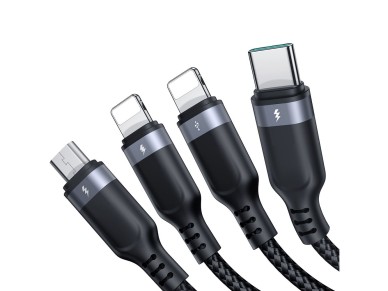 Cable Joyroom Multi-Use Series S-A18 4 en 1 USB-A - USB-C / Lightning / Lightning / micro USB de 1,2