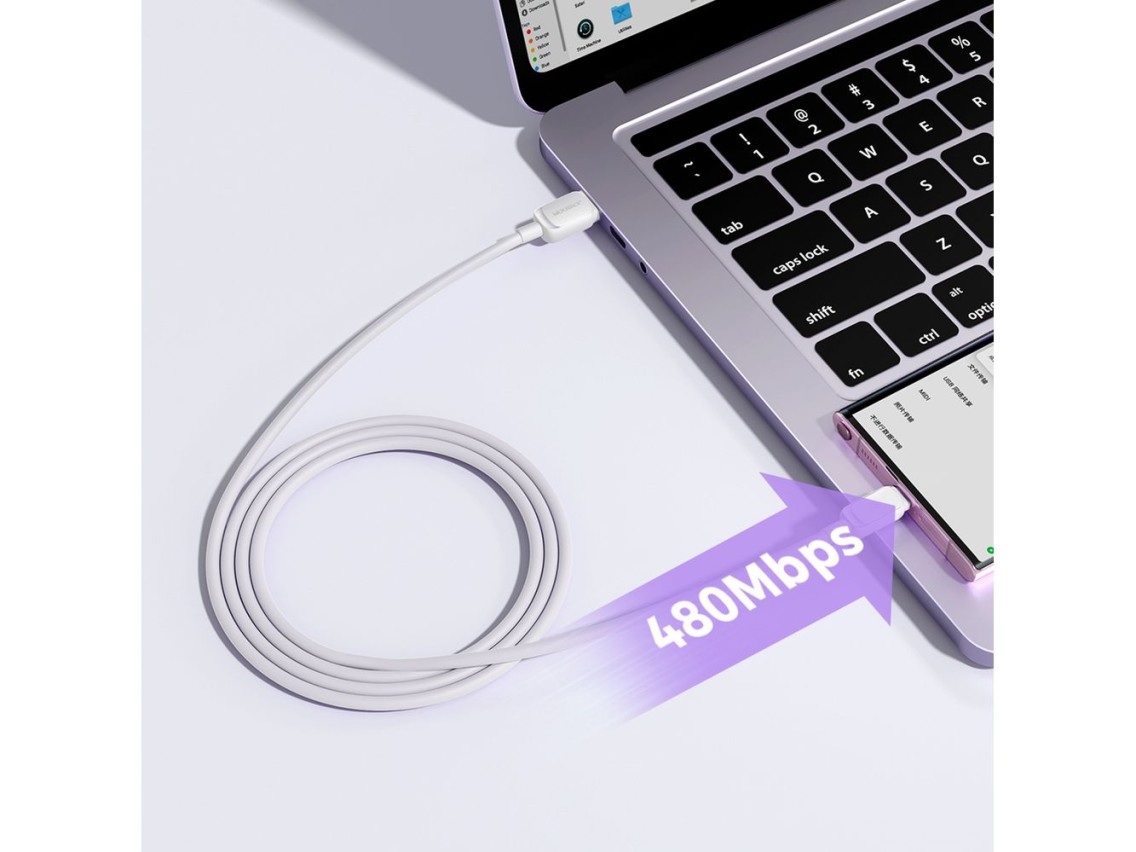 Cabo USB-A/USB-C Joyroom Multi-Color Series A14 3A 1,2 m - Branco