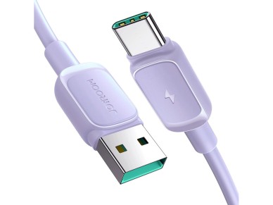 Cable USB-A/USB-C 3A de la serie A14 multicolor de Joyroom, 1,2 m - Morado Cable USB-A/USB-C 3A de la serie A14 multicolor de Joyroom, 1,2 m - Morado