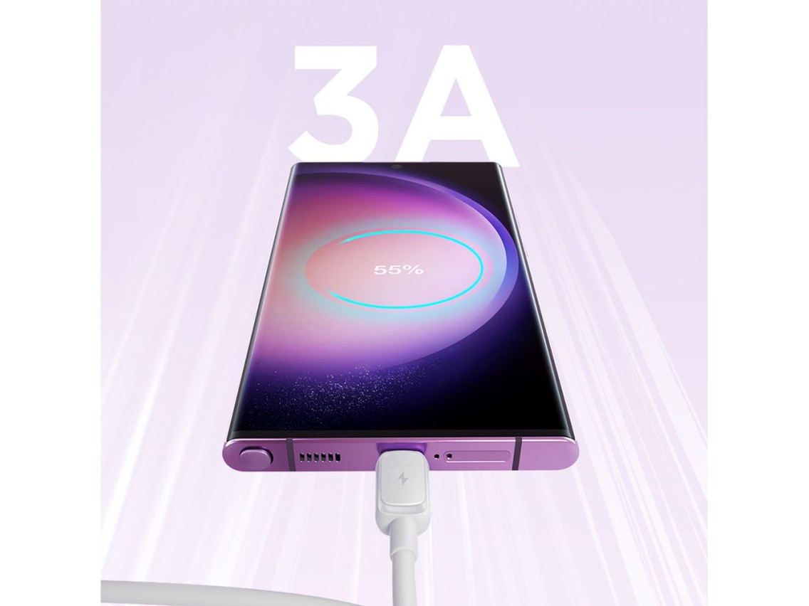 Cabo USB-A/USB-C Joyroom Multi-Color Series A14 3A 1,2 m - Branco