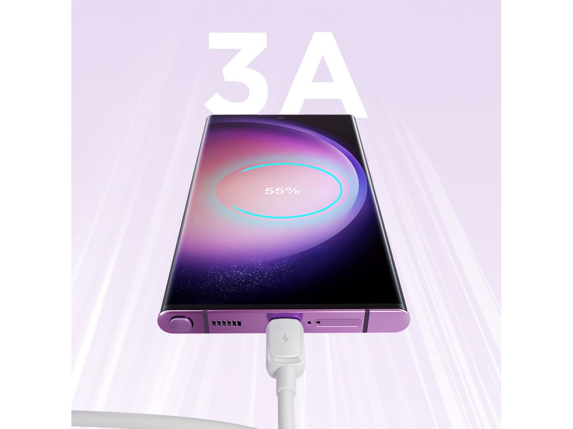 Cabo USB-A/USB-C Joyroom Multi-Color Series A14 3A 1,2 m - Branco