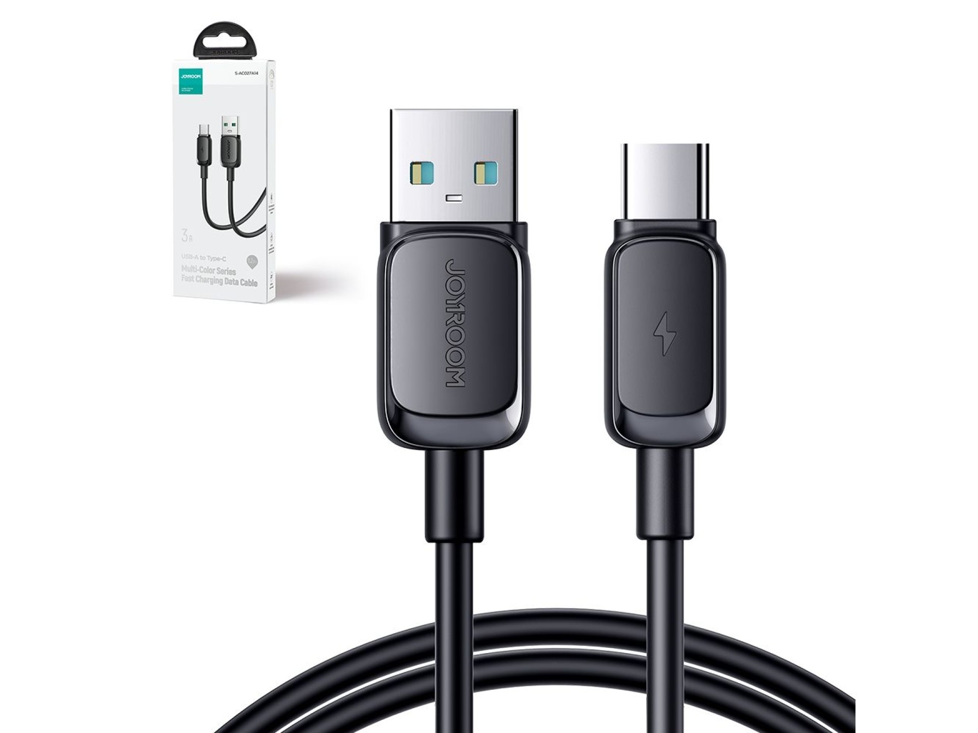 Cable USB-A/USB-C Joyroom Multicolor Serie A14 de 3 A, 1,2 m - Negro