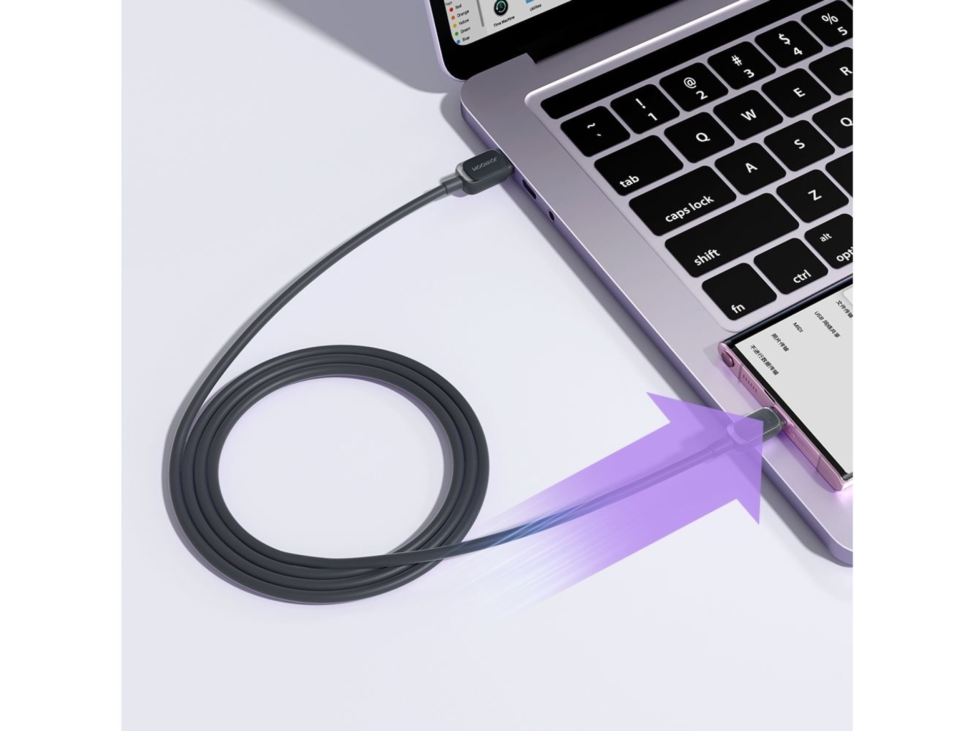 Cable USB-A/USB-C Joyroom Multicolor Serie A14 de 3 A, 1,2 m - Negro