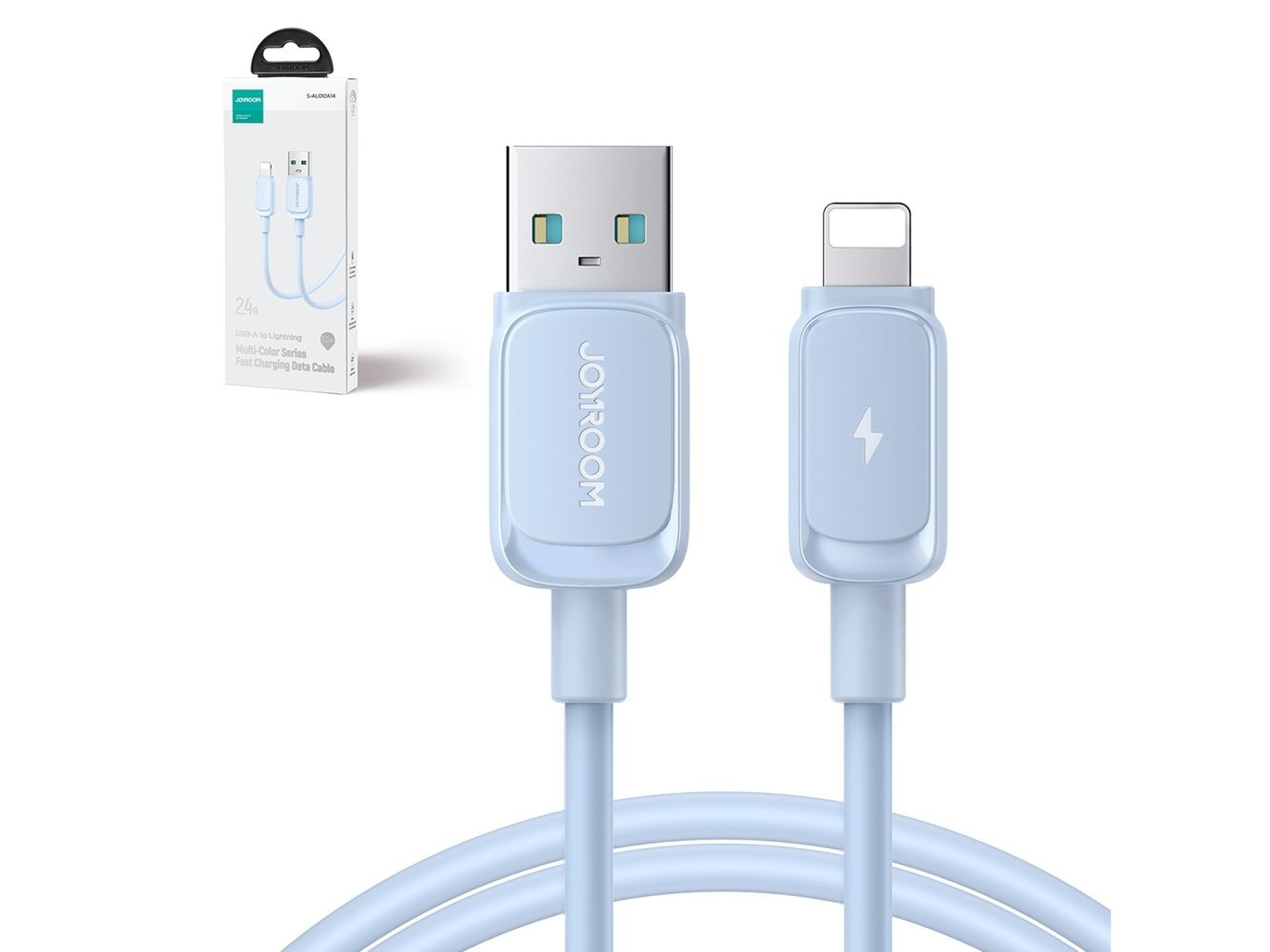 Cabo Joyroom Multi-Color Series A14 Lightning / USB-A 2.4A 1.2 m - azul