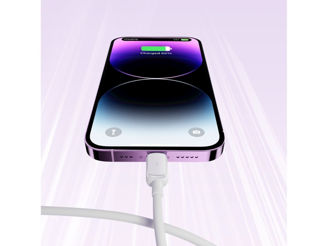 Cabo Joyroom Multi-Color Series A14 Lightning / USB-A 2.4A 1.2 m - branco