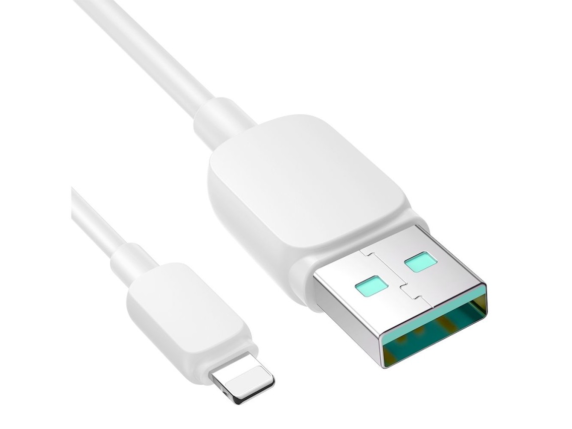 Cabo Joyroom Multi-Color Series A14 Lightning / USB-A 2.4A 1.2 m - branco