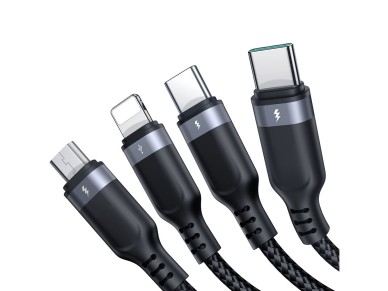 Cable Joyroom Multi-Use Series S-A18 4 en 1 USB-A - USB-C / USB-C / Lightning / micro USB de 1,2 m -