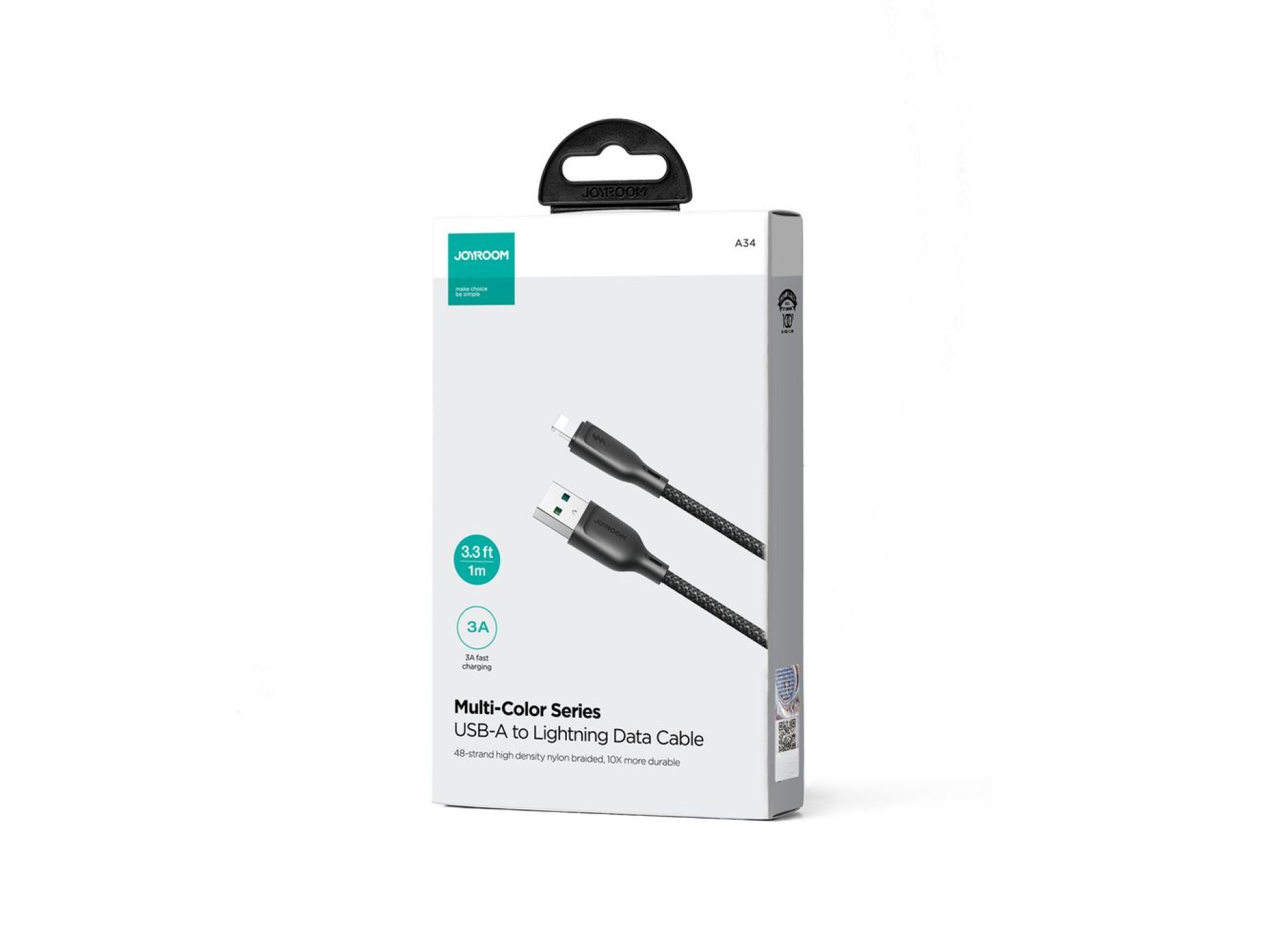 Joyroom Multi-Color Series S-A34 USB-A / Lightning 3A cable 1m - black