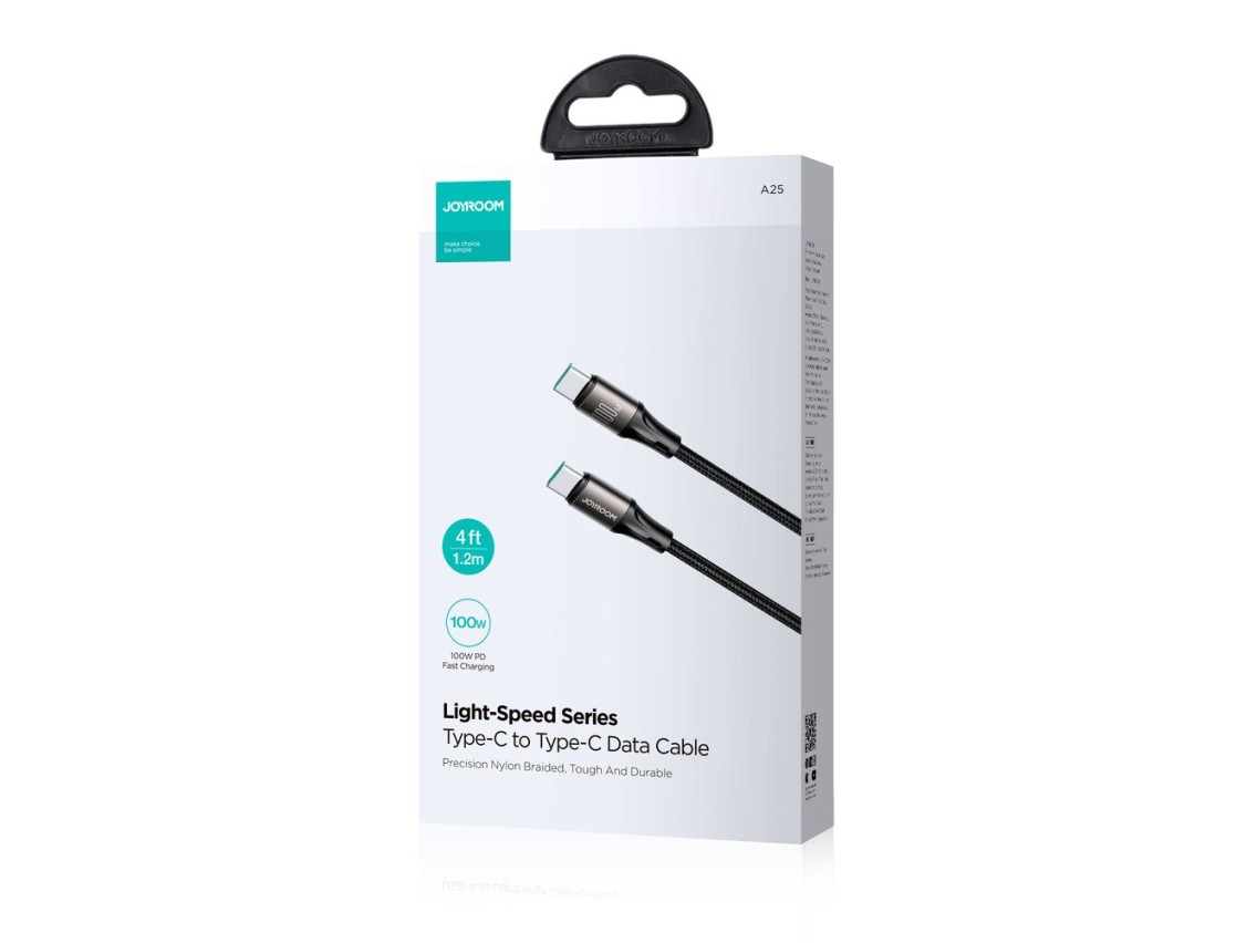 Cabo USB-C/USB-C Joyroom Light-Speed ??Series S-A25 100W 1,2m - preto