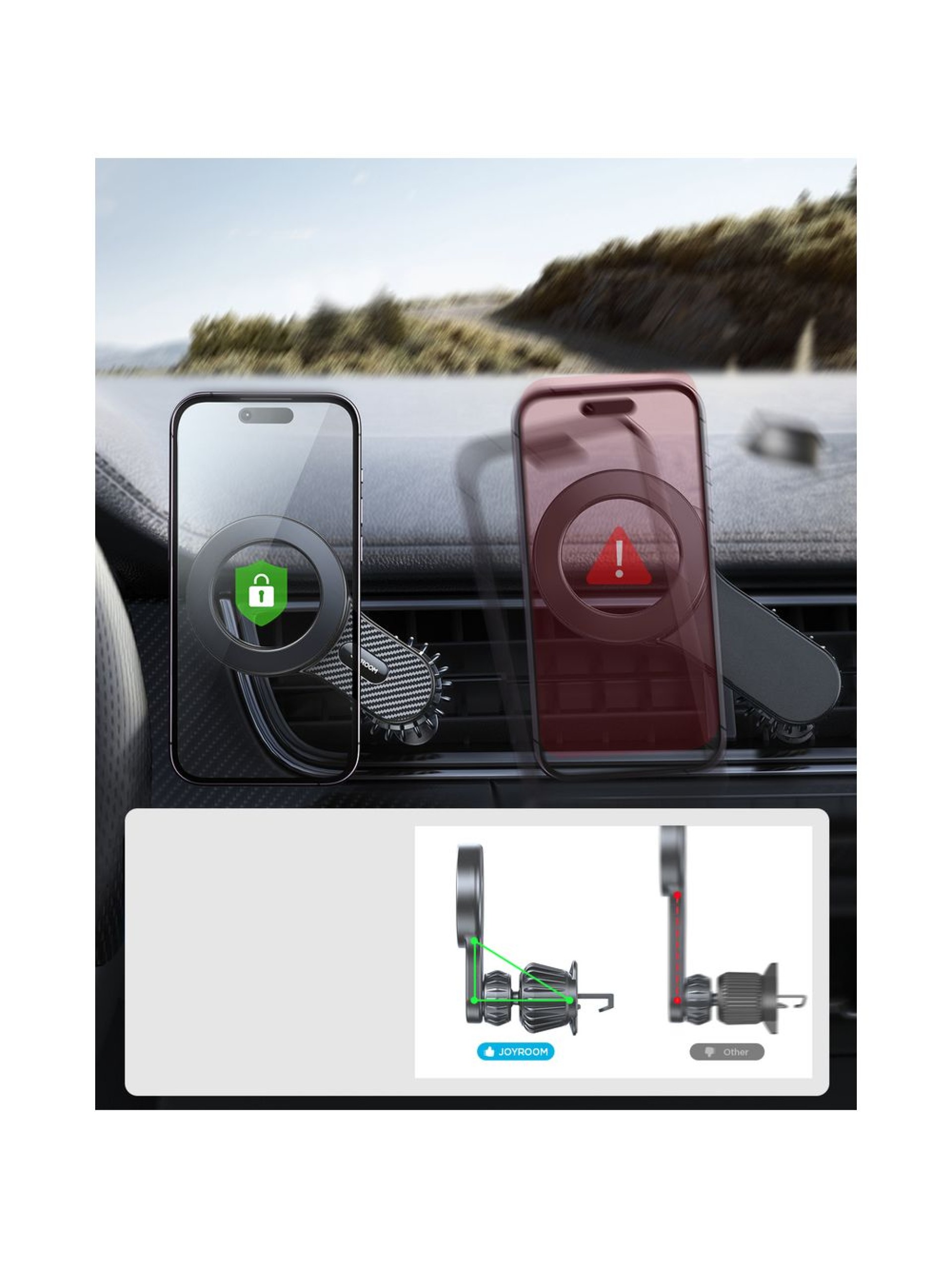 Magnetic car holder for iPhone with MagSafe Joyroom JR-ZS355 - black