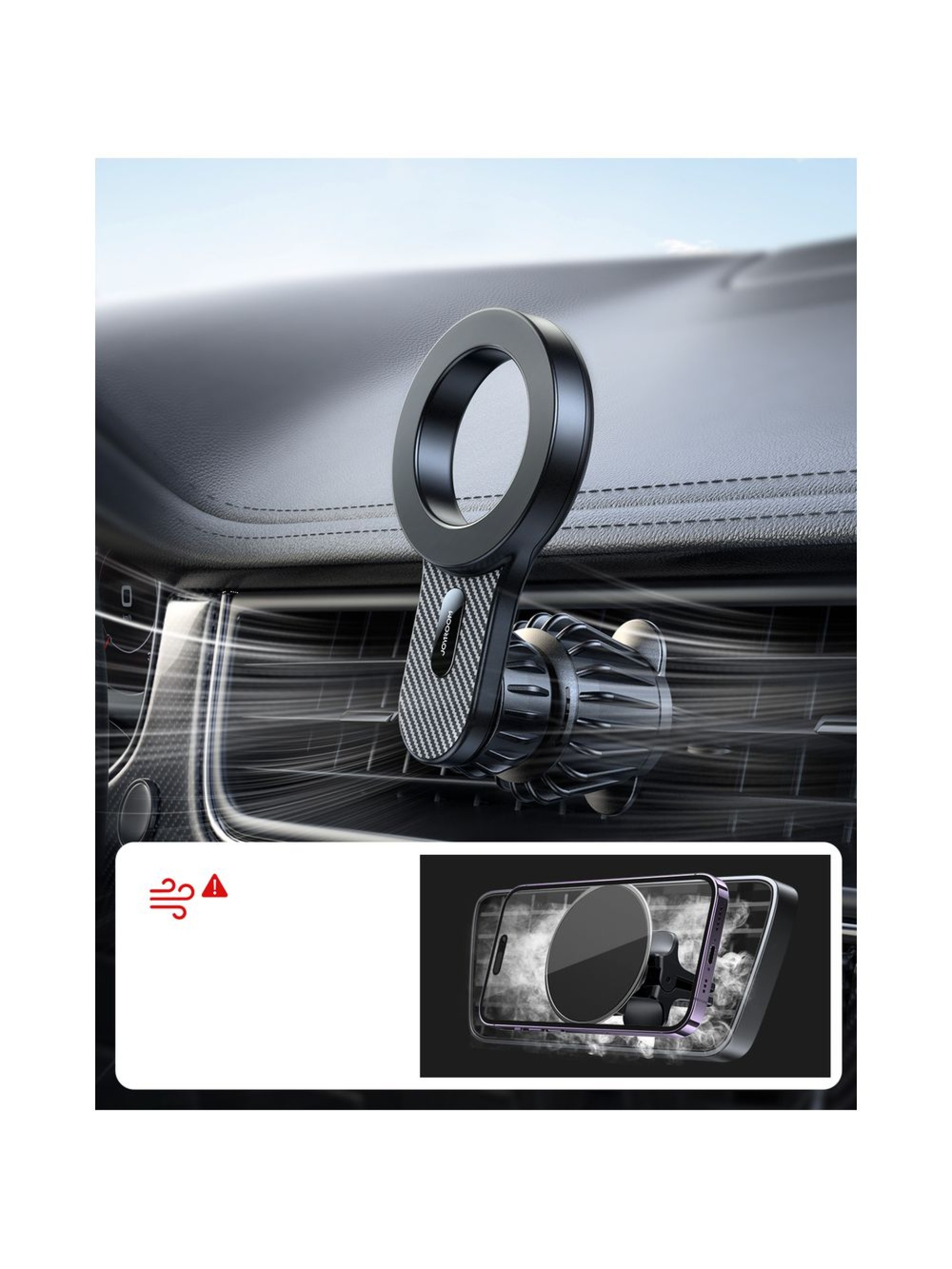 Magnetic car holder for iPhone with MagSafe Joyroom JR-ZS355 - black