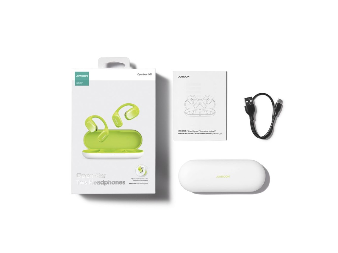 Fones de ouvido supra-auriculares sem fio Joyroom Openfree JR-OE1 - verde