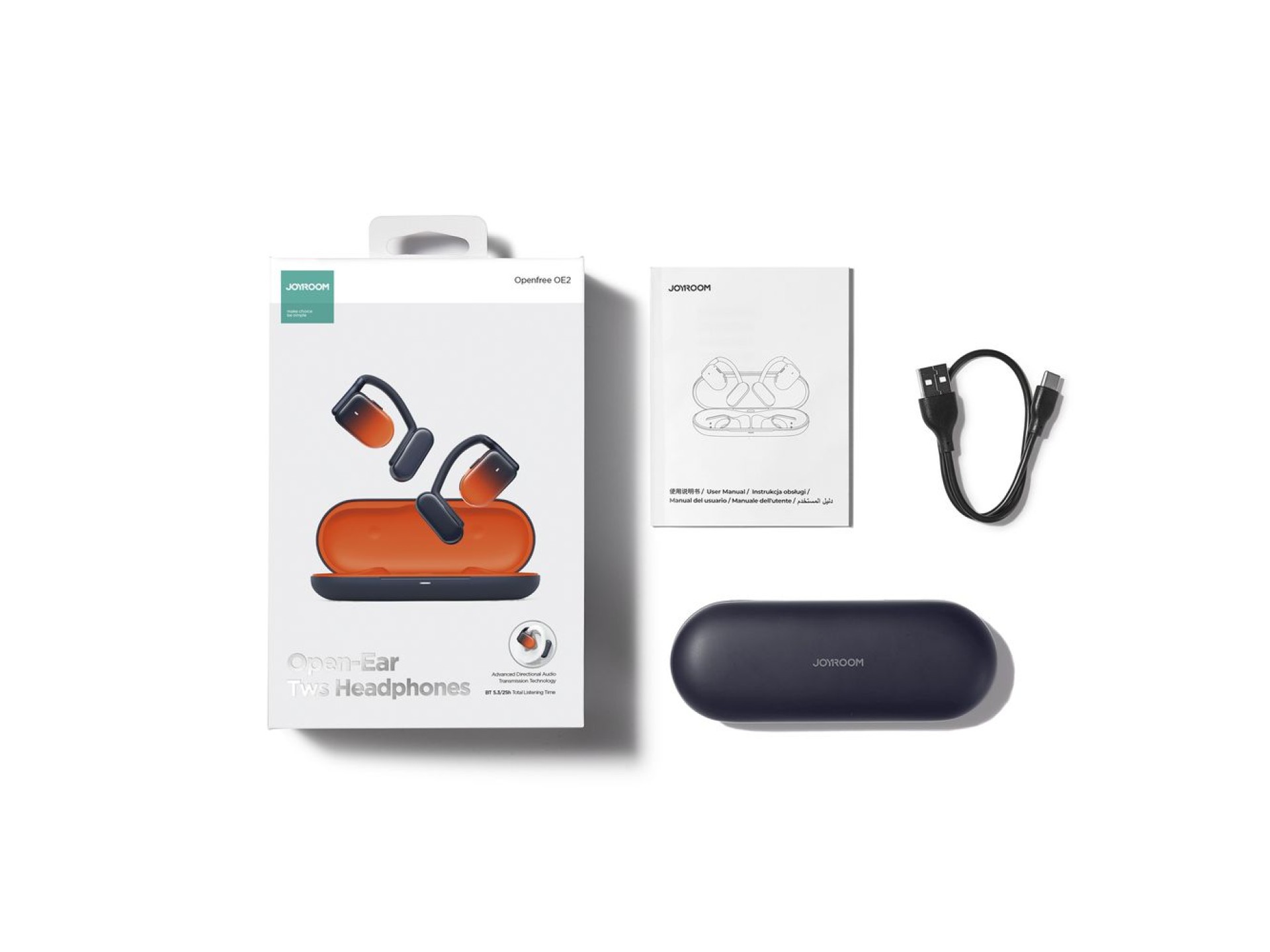 Joyroom Openfree JR-OE2 TWS wireless headphones - orange