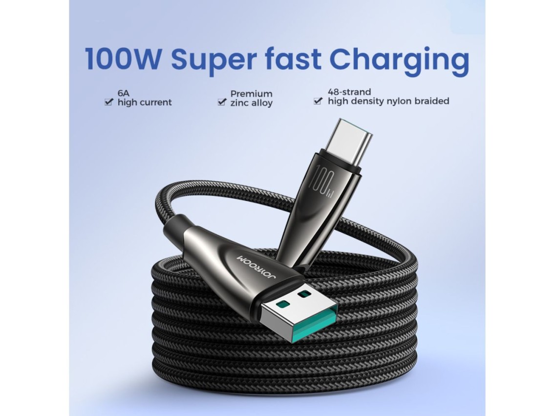 Joyroom Pioneer Series SA31-AC6 USB-A / USB-C Cable 100W 1.2m - Black
