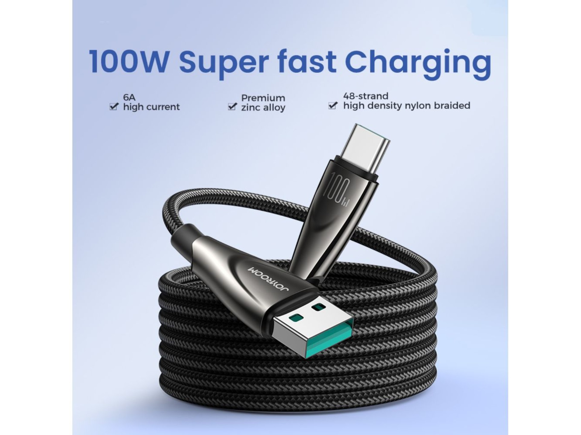 Joyroom Pioneer Series SA31-AC6 USB-A / USB-C Cable 100W 1.2m - Black