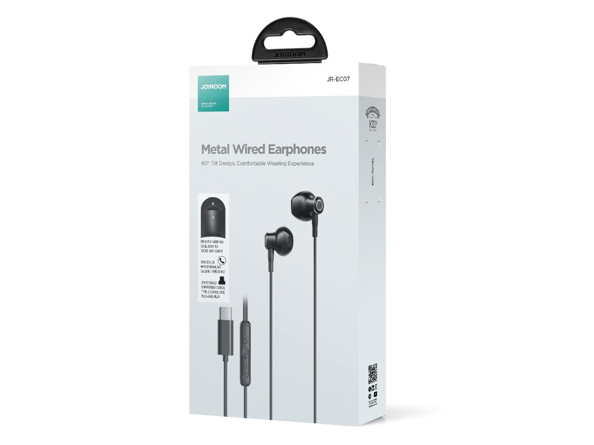 Joyroom TYPE-C Series JR-EC07 USB-C in-ear headphones metal - black
