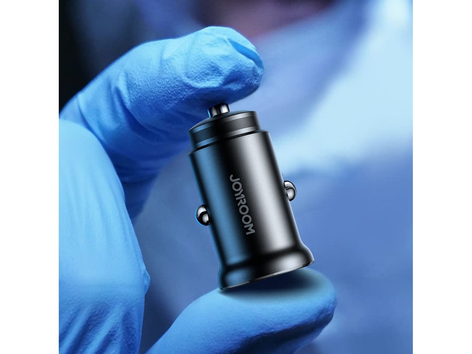 Joyroom JR-CCN06 30W 2x USB-C Metal Mini Car Charger - Black