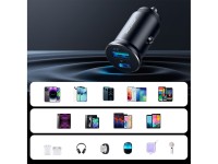 Joyroom JR-CCN05 30W USB-A USB-C Mini Car Charger - Black Joyroom JR-CCN05 30W USB-A USB-C Mini Car Charger - Black
