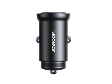 Cargador de coche peque�o met�lico Joyroom JR-CCN06 de 30 W con 2 puertos USB-C - Negro