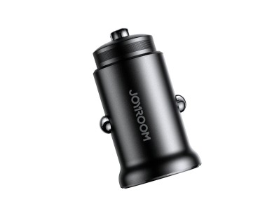 Carregador veicular mini USB-A USB-C Joyroom JR-CCN05 de 30 W - Preto