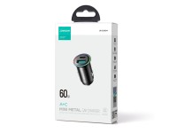 Carregador mini USB-A USB-C Joyroom JR-CCN04 de 60 W - preto Carregador mini USB-A USB-C Joyroom JR-CCN04 de 60 W - preto