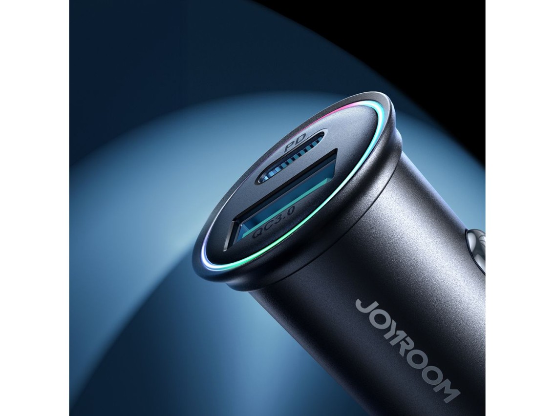 Carregador mini USB-A USB-C Joyroom JR-CCN04 de 60 W - preto