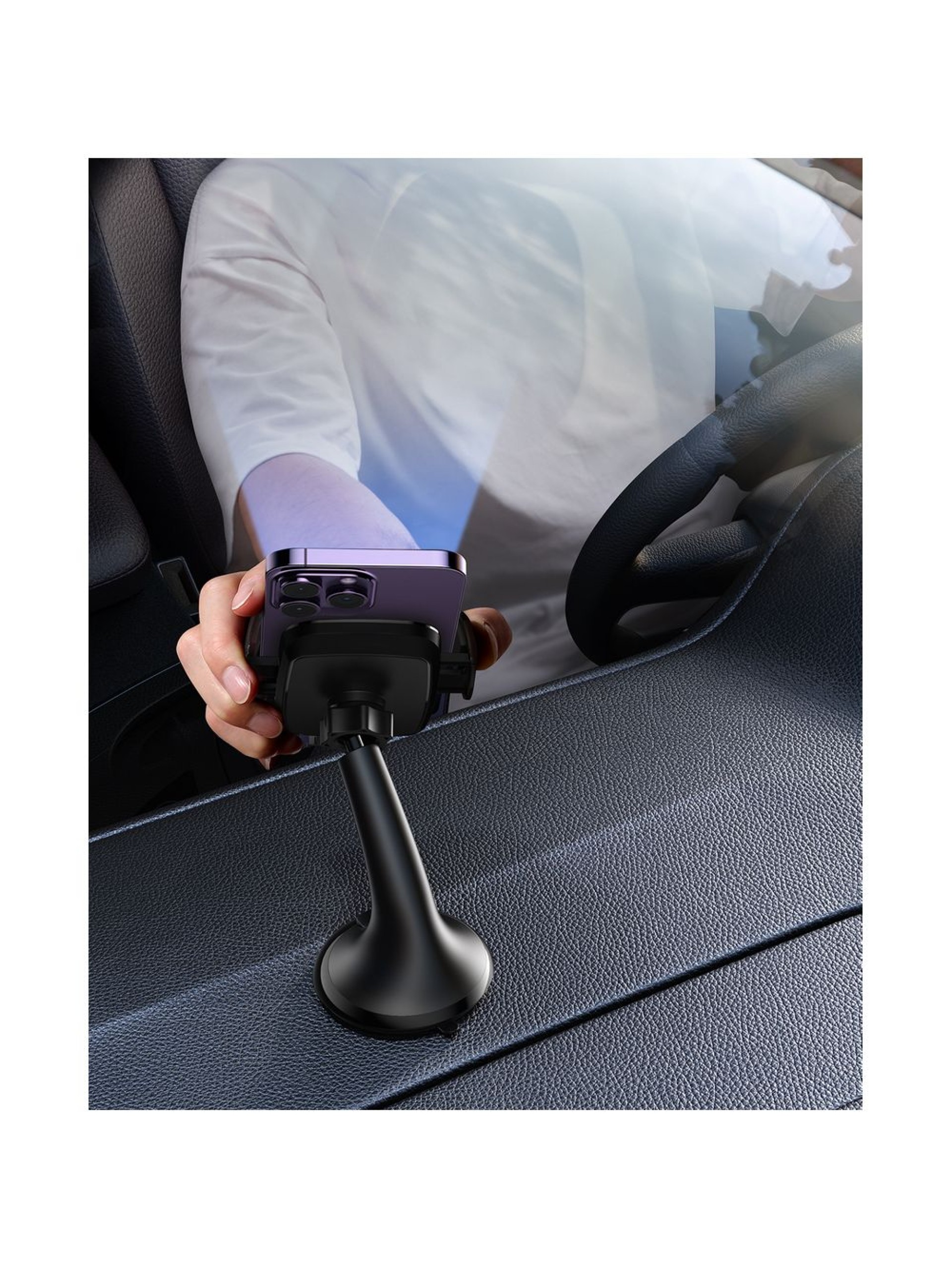 Suporte mecânico universal para celular Joyroom JR-ZS259 para carro, para uso no painel/janela - pre