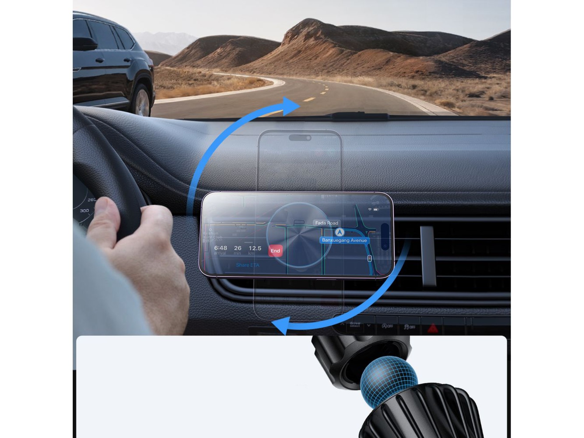 Soporte magnético para coche Joyroom con cargador inalámbrico de 15 W para rejilla de ventilación, c