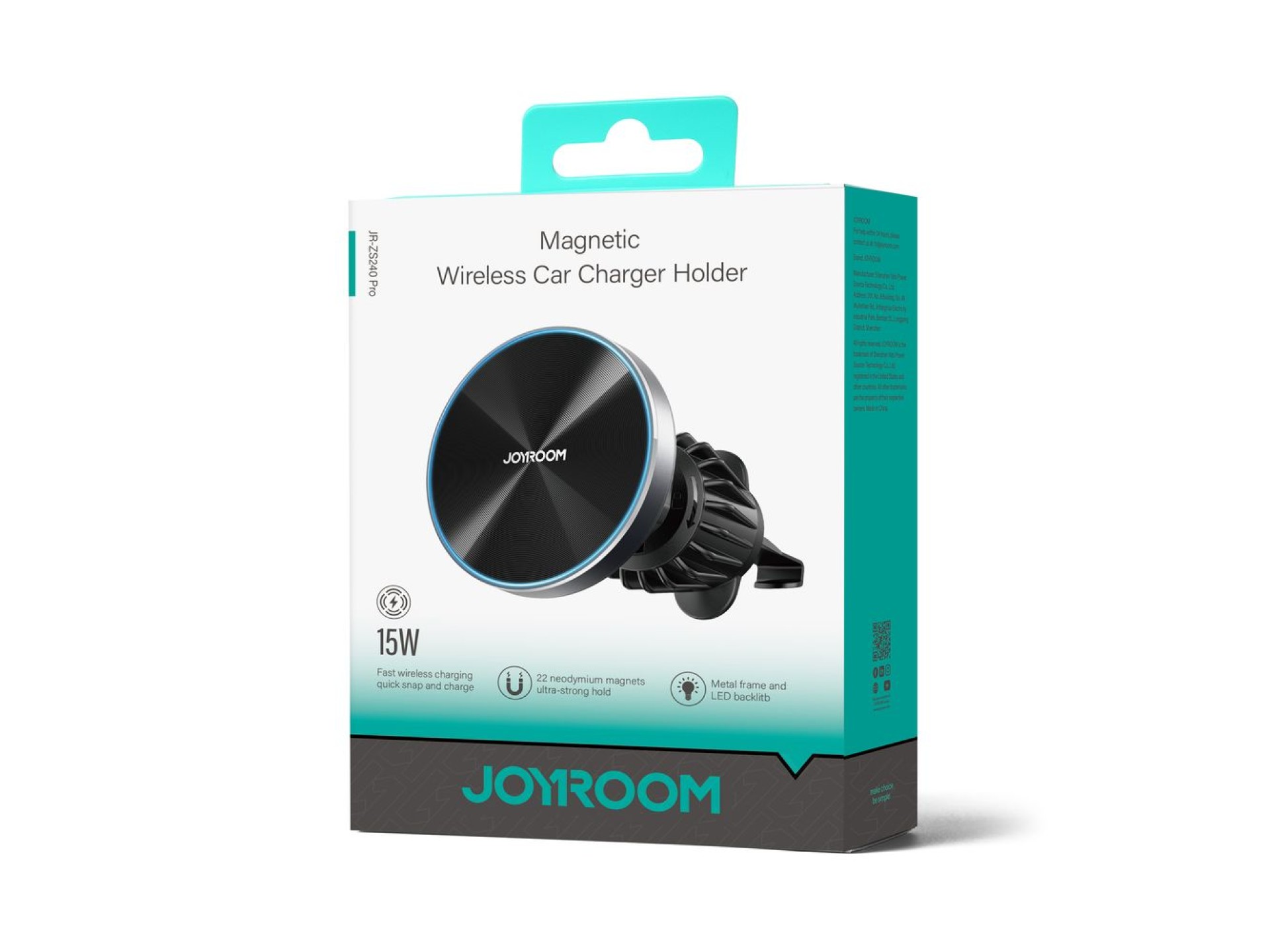 Soporte magnético para coche Joyroom con cargador inalámbrico de 15 W para rejilla de ventilación, c
