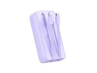 Mini power bank Joyroom JR-PBC06 com cabos USB-C/Lightning integrados, 30W, 10000mAh - roxo Mini power bank Joyroom JR-PBC06 com cabos USB-C/Lightning integrados, 30W, 10000mAh - roxo