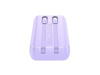 Mini power bank Joyroom JR-PBC06 com cabos USB-C/Lightning integrados, 30W, 10000mAh - roxo Mini power bank Joyroom JR-PBC06 com cabos USB-C/Lightning integrados, 30W, 10000mAh - roxo