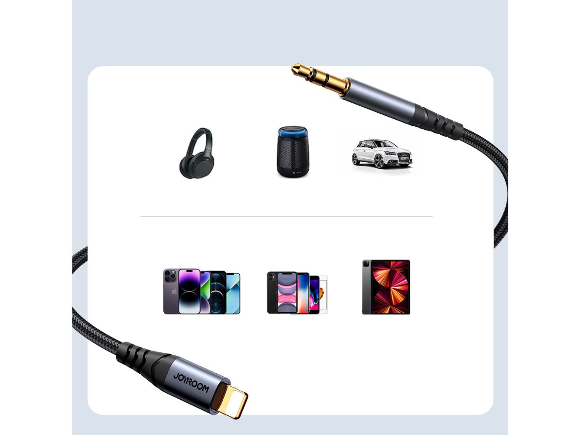 Joyroom Audio Transfer Series SY-A06 mini jack 3.5 mm / Lightning cable 1.2 m - black