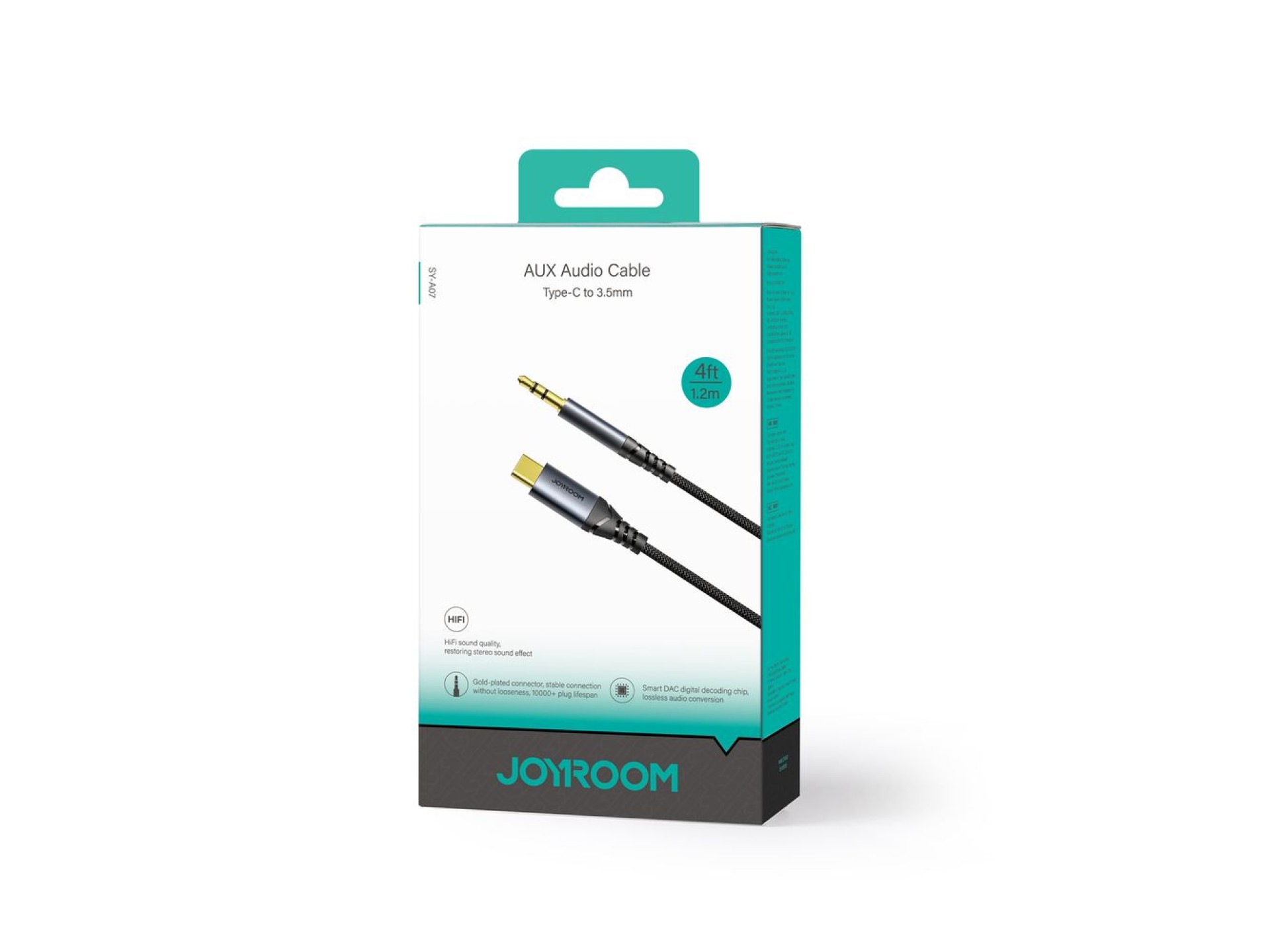 Joyroom Audio Transfer Series SY-A07 Mini Jack 3.5mm/USB-C Cable 1.2m - Black