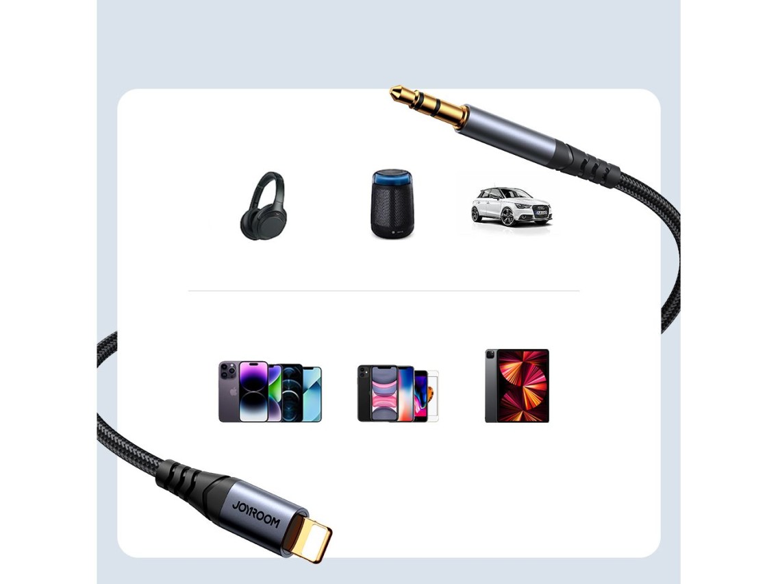 Joyroom Audio Transfer Series SY-A06 mini jack 3.5 mm / Lightning cable 1.2 m - black