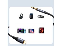 Joyroom Audio Transfer Series SY-A06 mini jack 3.5 mm / Lightning cable 1.2 m - black Joyroom Audio Transfer Series SY-A06 mini jack 3.5 mm / Lightning cable 1.2 m - black