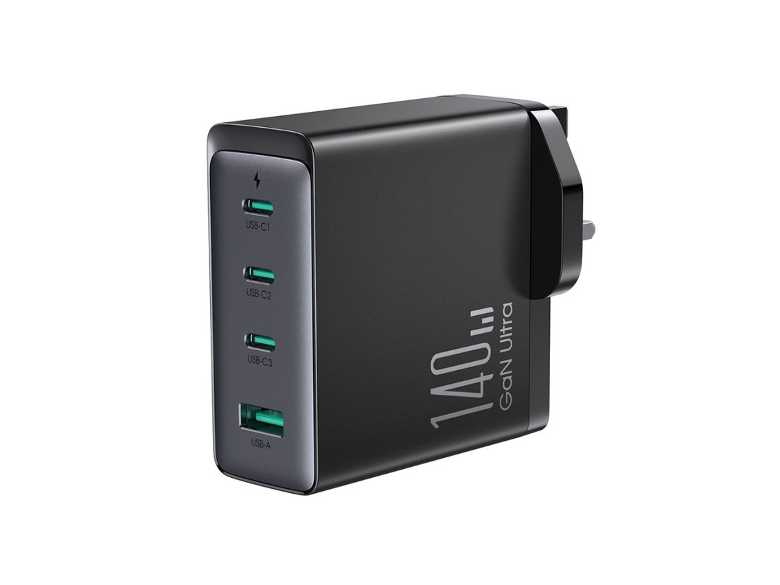 Carregador GaN Joyroom JR-TCG05UK 140W 3x USB-C USB-A + USB-C / Cabo USB-C 240W 1,2m