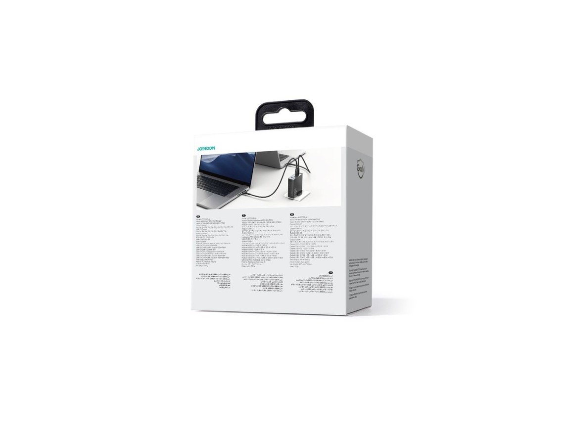 Carregador GaN Joyroom JR-TCG05UK 140W 3x USB-C USB-A + USB-C / Cabo USB-C 240W 1,2m