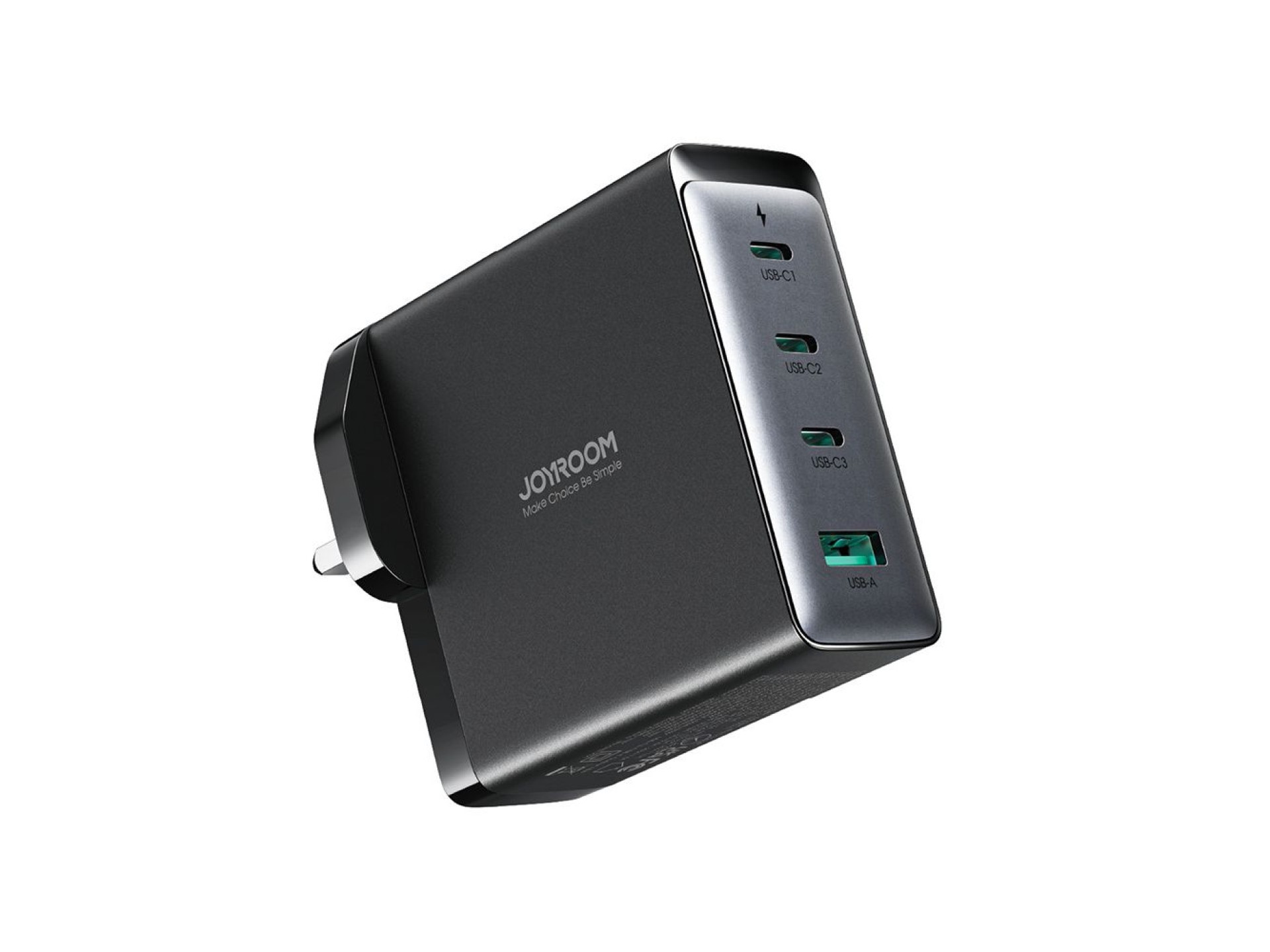 Carregador GaN Joyroom JR-TCG05UK 140W 3x USB-C USB-A + USB-C / Cabo USB-C 240W 1,2m