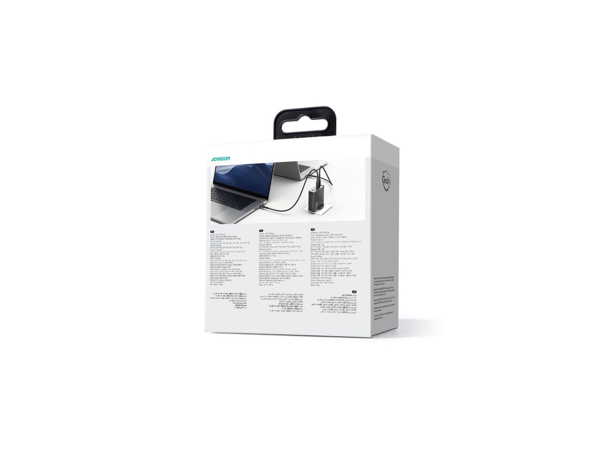 Carregador GaN Joyroom JR-TCG05UK 140W 3x USB-C USB-A + USB-C / Cabo USB-C 240W 1,2m