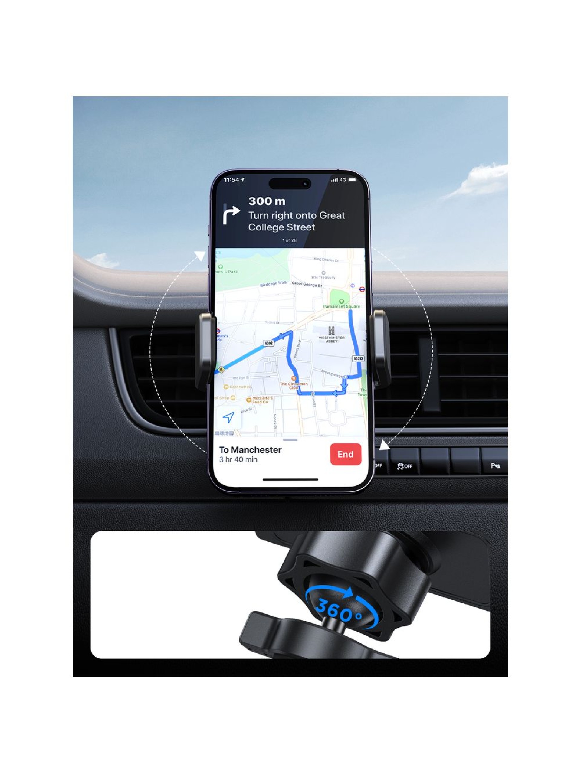 Suporte para celular veicular Joyroom para saída de ar, preto (JR-ZS377)