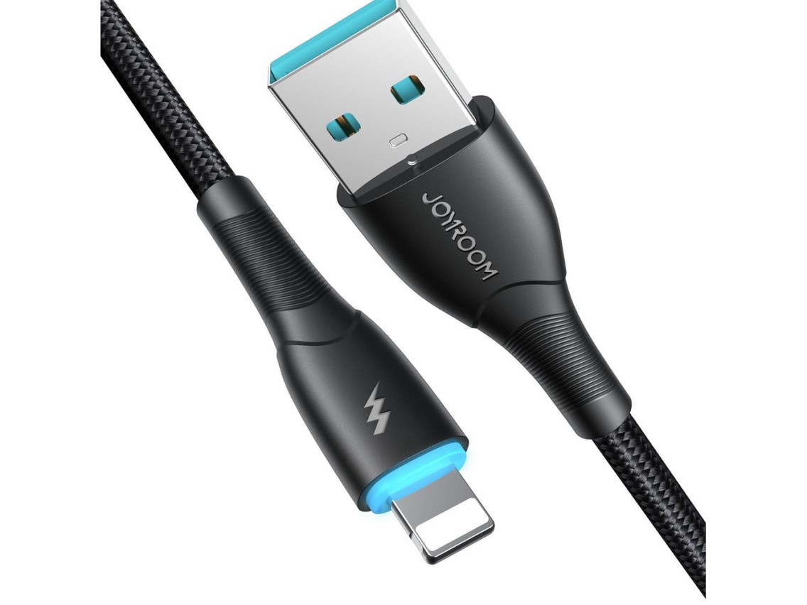 Cabo USB-A/Lightning Joyroom Starry Series SA32-AL3 3A de 1 m - preto