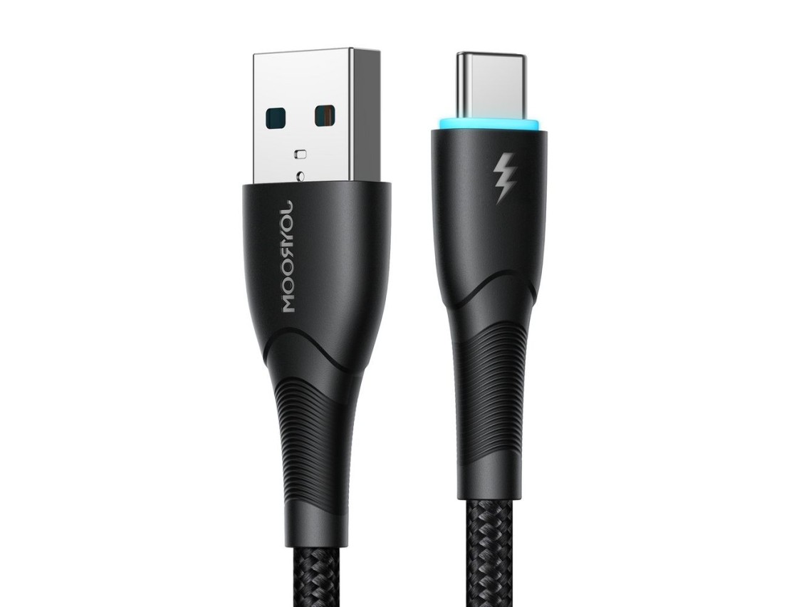 Cabo USB-A/USB-C Joyroom Starry Series SA32-AC3 3A de 1 m - preto