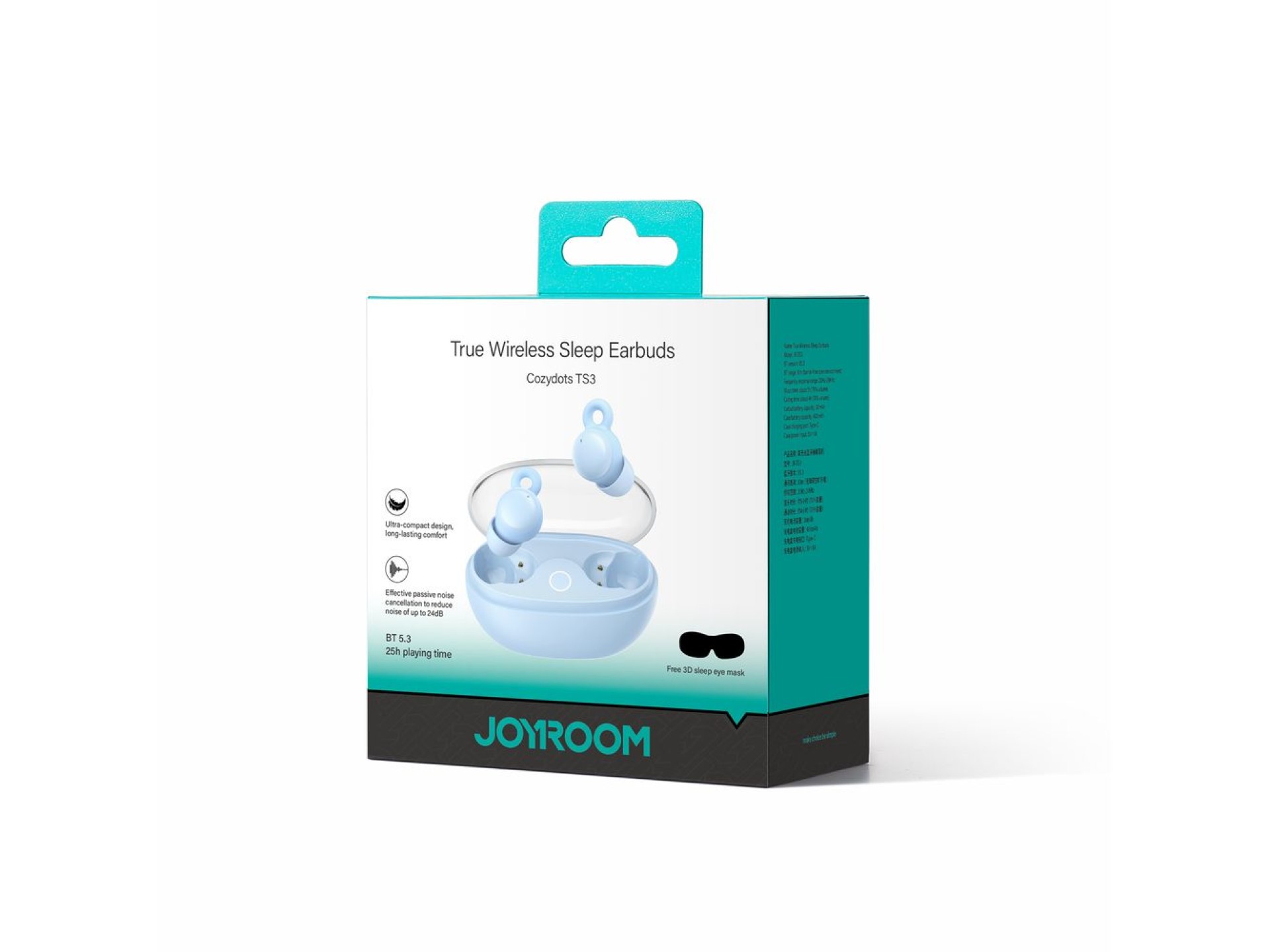 Fones de ouvido intra-auriculares sem fio Joyroom JR-TS3 para dormir - azul