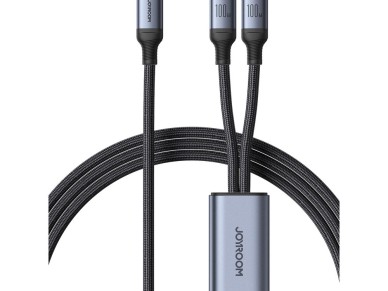 Joyroom Speedy Series S-A21 2 em 1 USB-C - Cabo USB-C / USB-C 100W 1,5m - preto