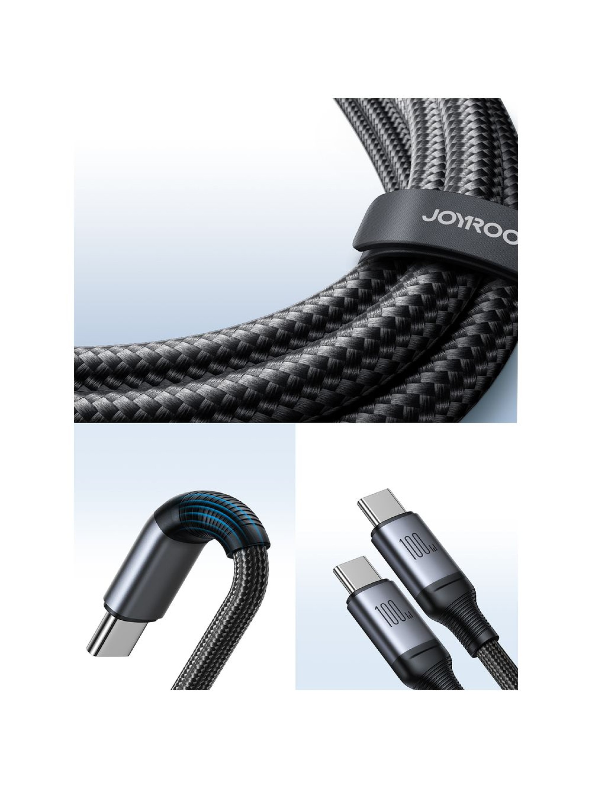 Cable USB-C/USB-C Joyroom Speedy Series S-A21 2 en 1, 100 W, 1,5 m, negro
