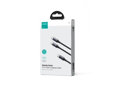 Joyroom Speedy Series S-A21 2 em 1 USB-C - Cabo USB-C / USB-C 100W 1,5m - preto