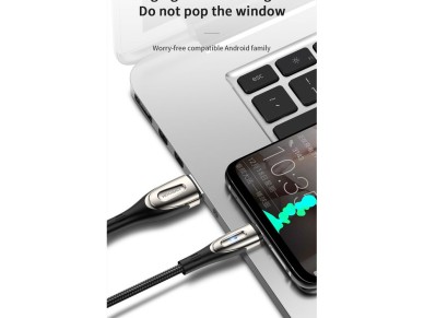 Cable Joyroom Sharp Series S-M411 USB-A / micro USB 3A de 2 m con indicador de carga - Negro
