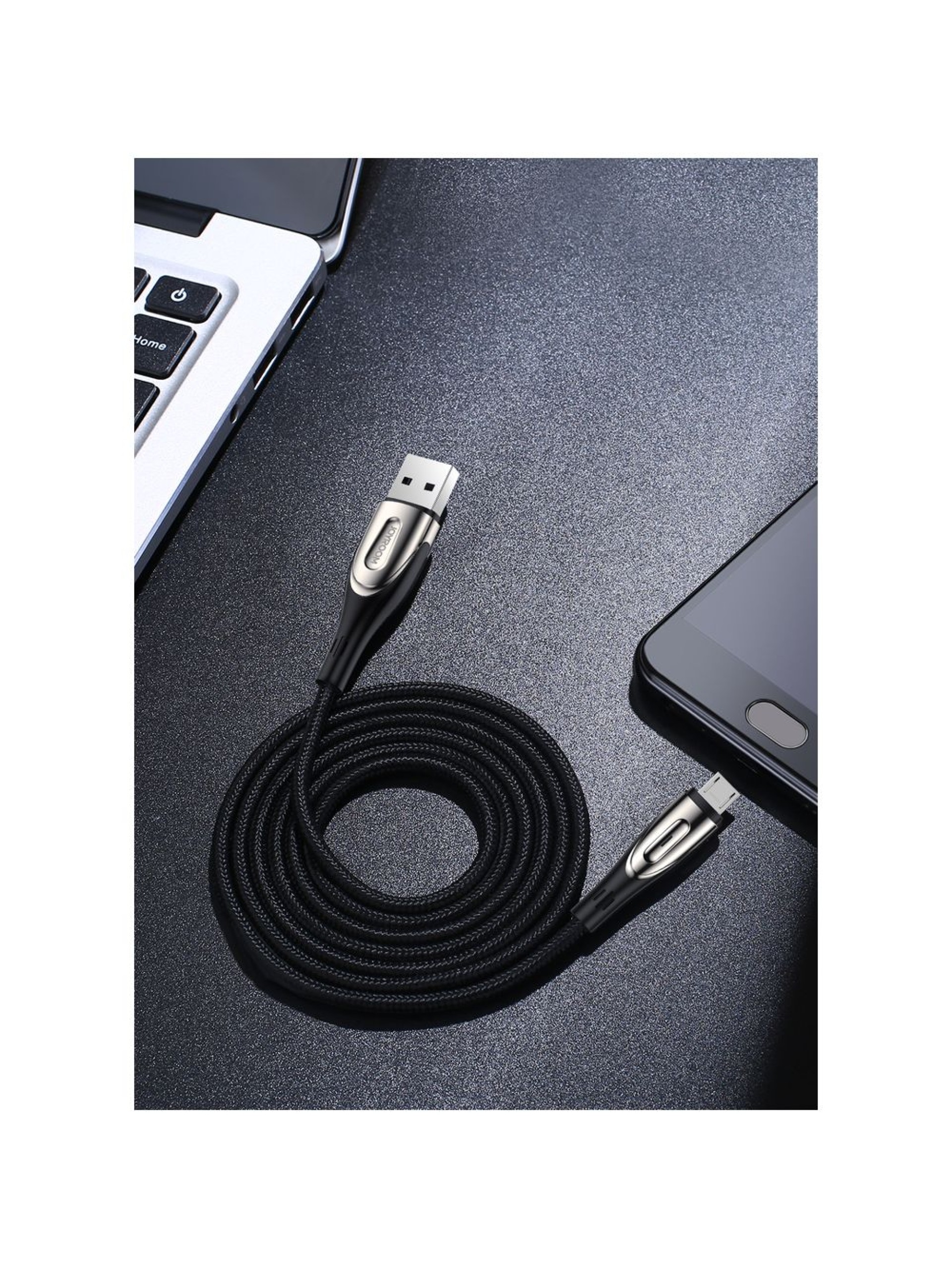 Cable Joyroom Sharp Series S-M411 USB-A / micro USB 3A de 1,2 m con indicador de carga - Negro